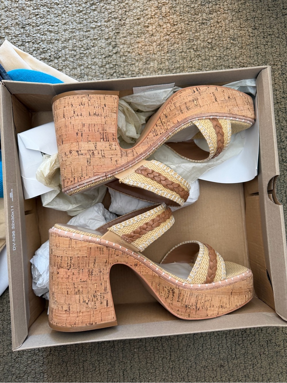 Dolce Vita Braided Cork Platform platform pumps - Tan & Cream